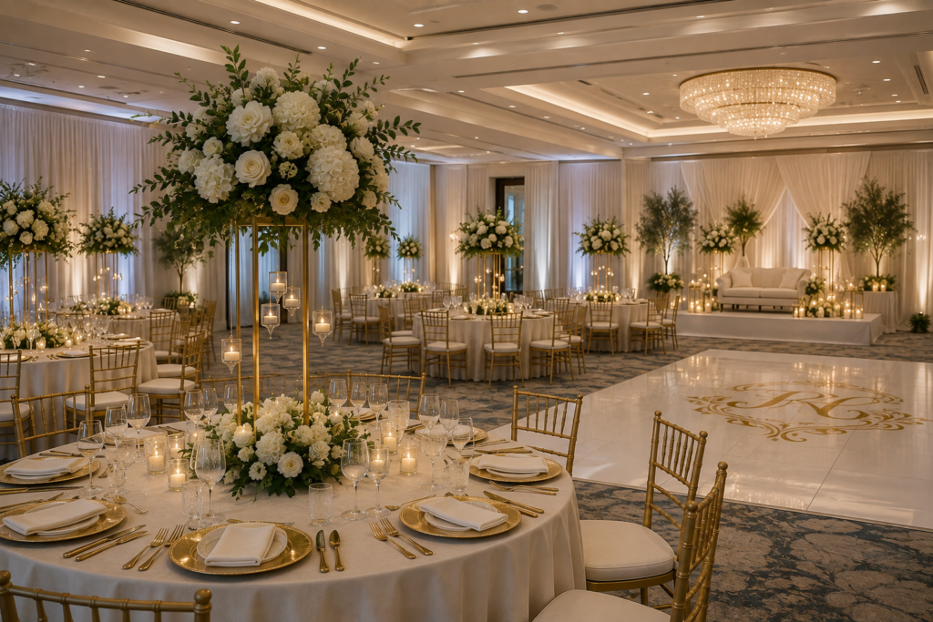 beautiful event space setup. goldspace solutions