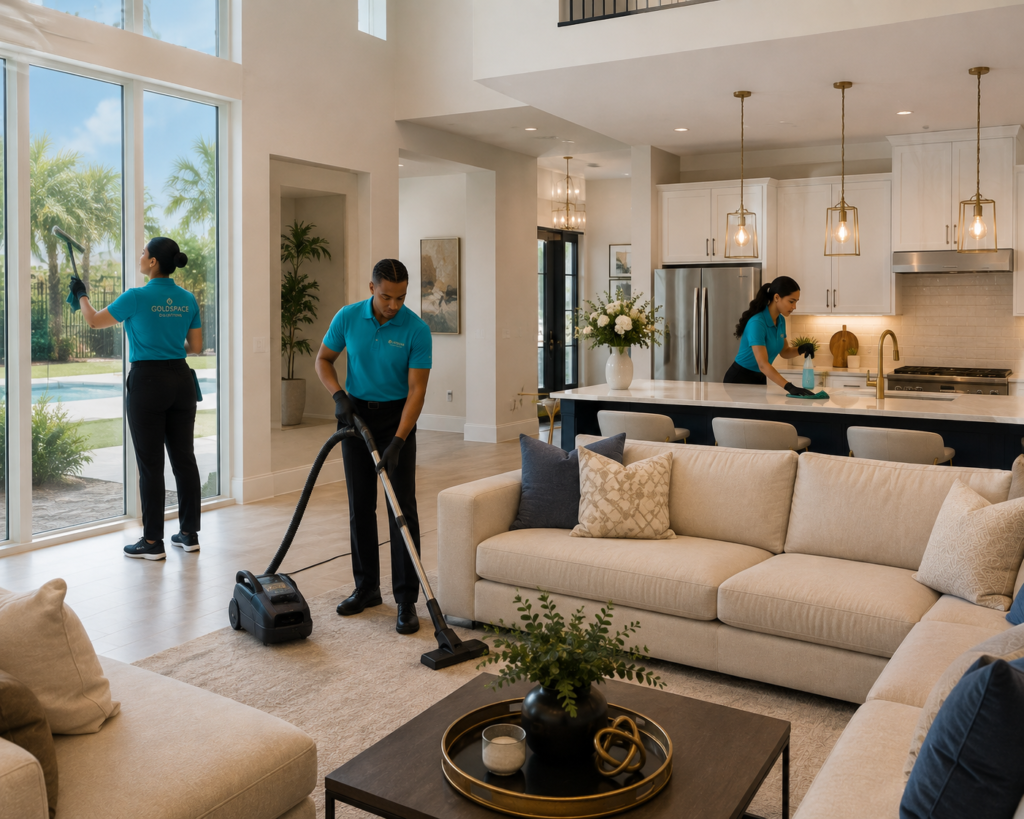 goldspace employee cleaning
